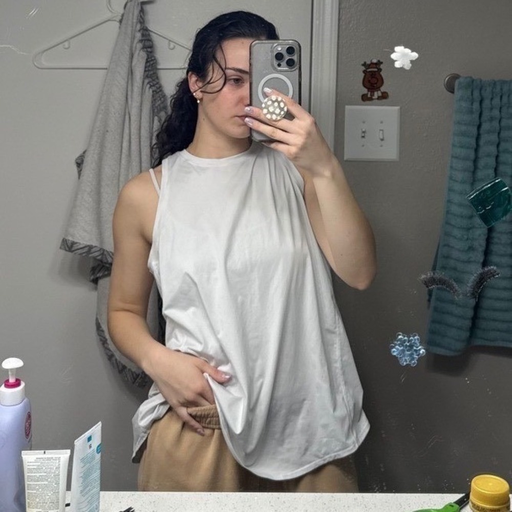 Lululemon Athletica White Racerback Tank Top Athletic Workout Athleisure Women